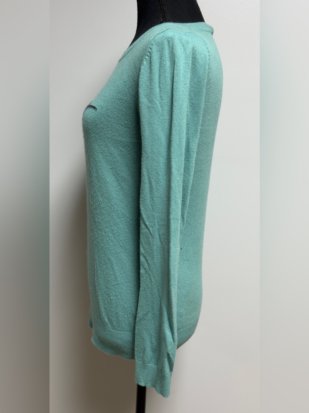 Boden Teal Green Heritage Hummingbird Knit Sweater Size 4 - Picture 2 of 7